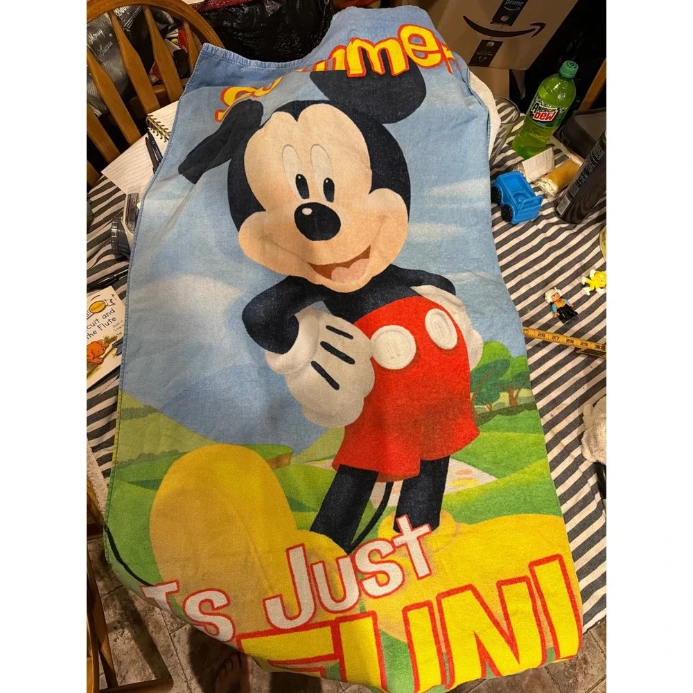 Disney Store Mickey Mouse Summer Is Just Fun Beach Towel Wrap Kids OS